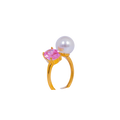 Pink Toi et moi Pearl Ring